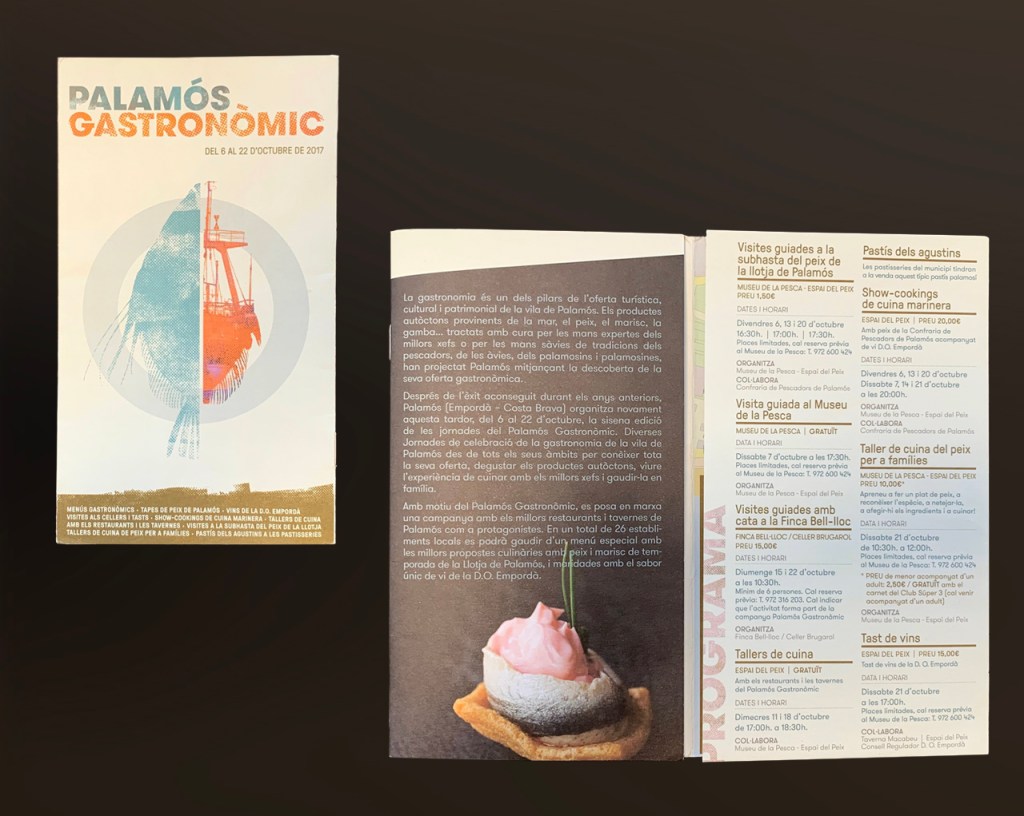 Desplegable i imatge principal del Palamós Gastronòmic 2017